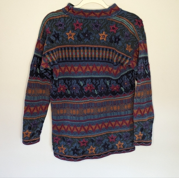 Vintage Paul Harris Design thick Sweater Fair Isle Floral Pattern Size Small - Picture 6 of 7